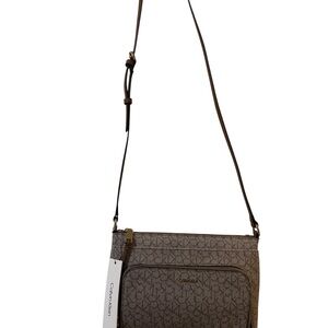 Calvin Klein Brown Textured Crossbody Bag
